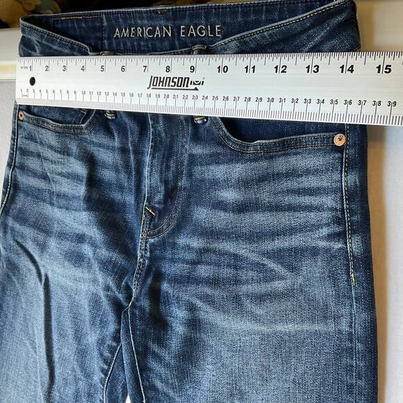 American Eagle Outfitters Men Waxed denim Straight Leg Jeans size 28 x 30, Blue - Picture 2 of 12